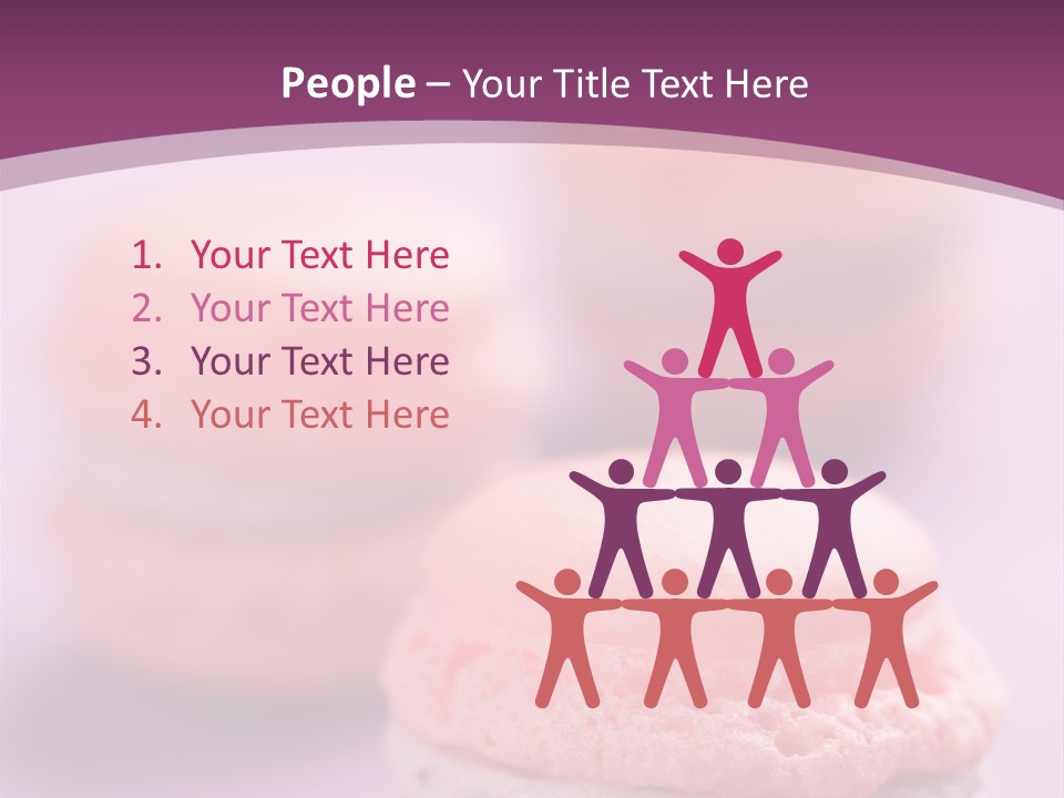 A Group Of Pink Macaroons On A Purple Background PowerPoint Template