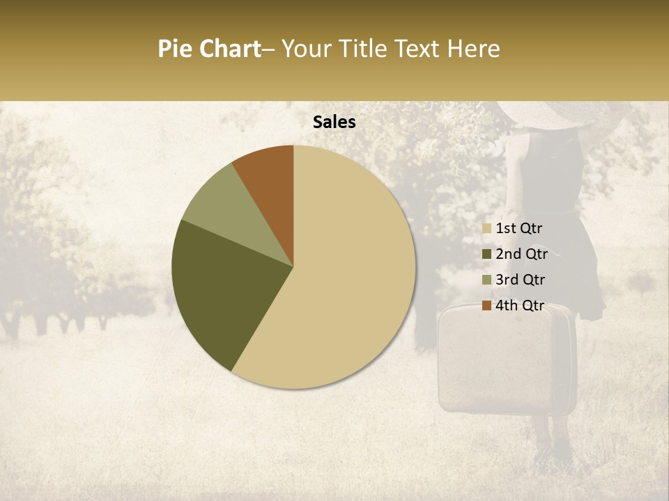 A Woman Carrying A Suitcase In A Field PowerPoint Template