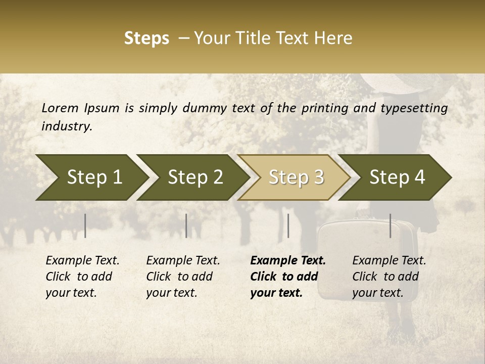 A Woman Carrying A Suitcase In A Field PowerPoint Template