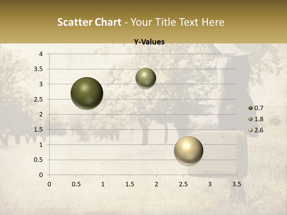 A Woman Carrying A Suitcase In A Field PowerPoint Template