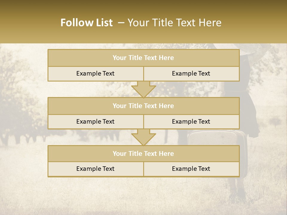 A Woman Carrying A Suitcase In A Field PowerPoint Template