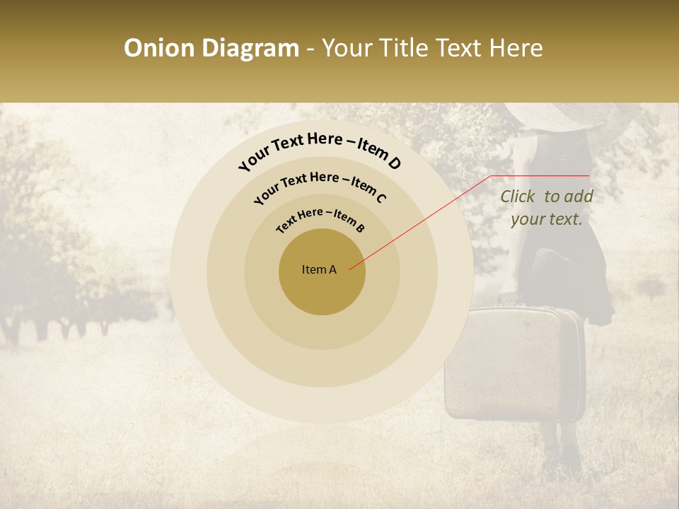 A Woman Carrying A Suitcase In A Field PowerPoint Template