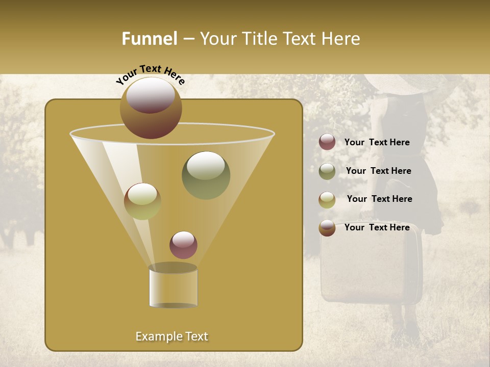 A Woman Carrying A Suitcase In A Field PowerPoint Template