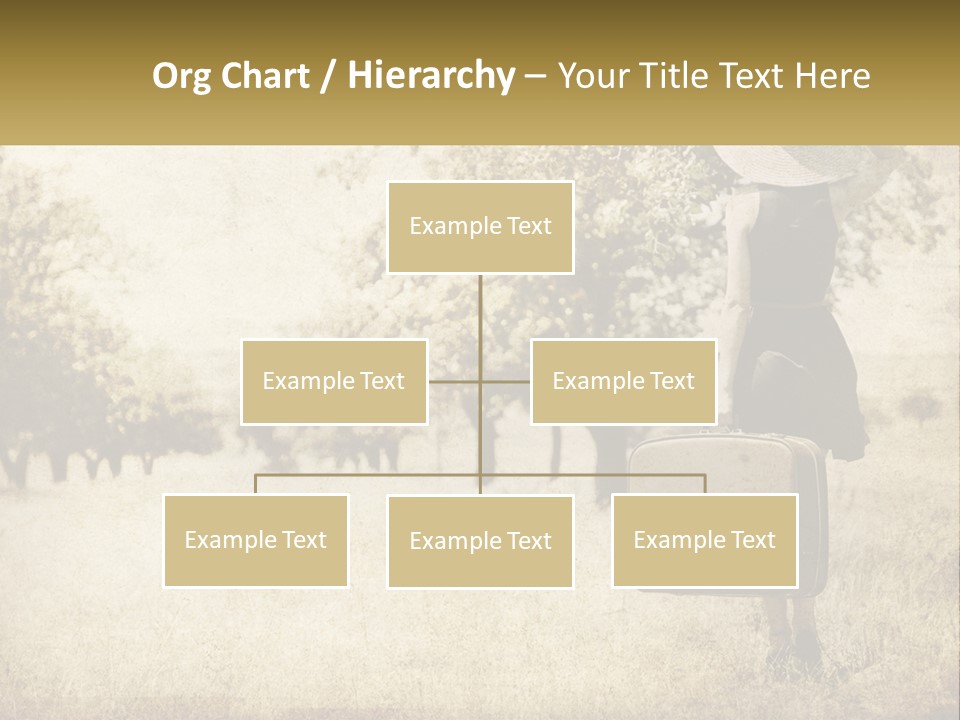 A Woman Carrying A Suitcase In A Field PowerPoint Template
