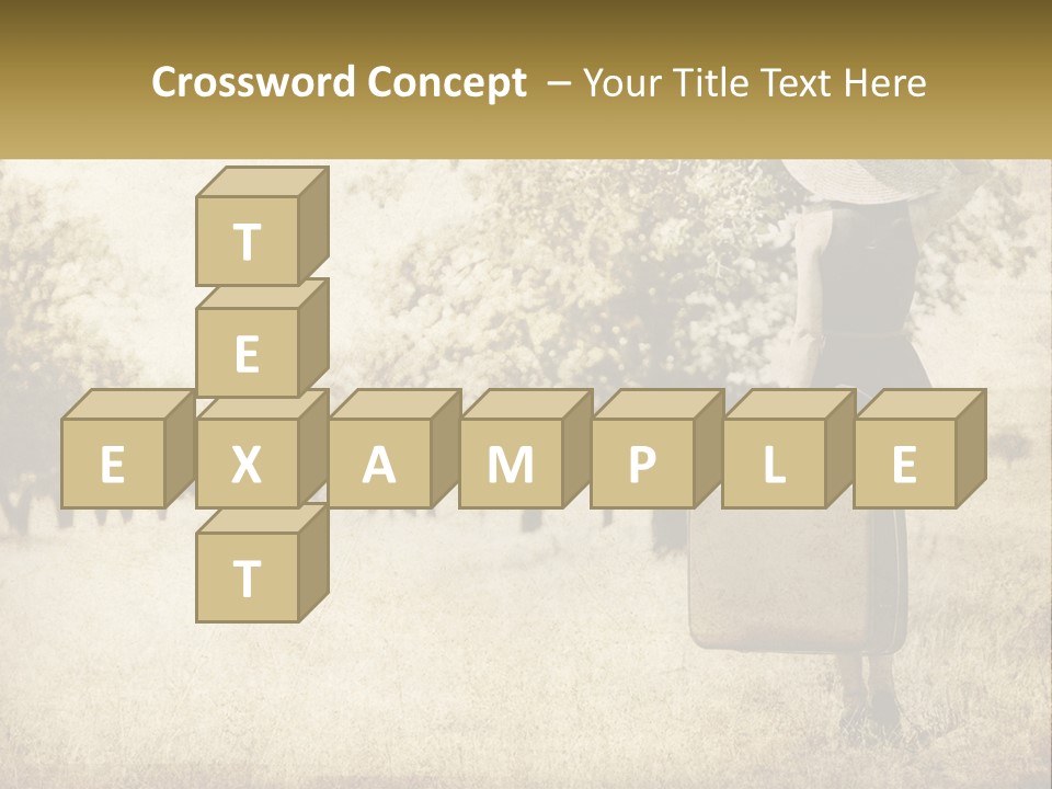 A Woman Carrying A Suitcase In A Field PowerPoint Template