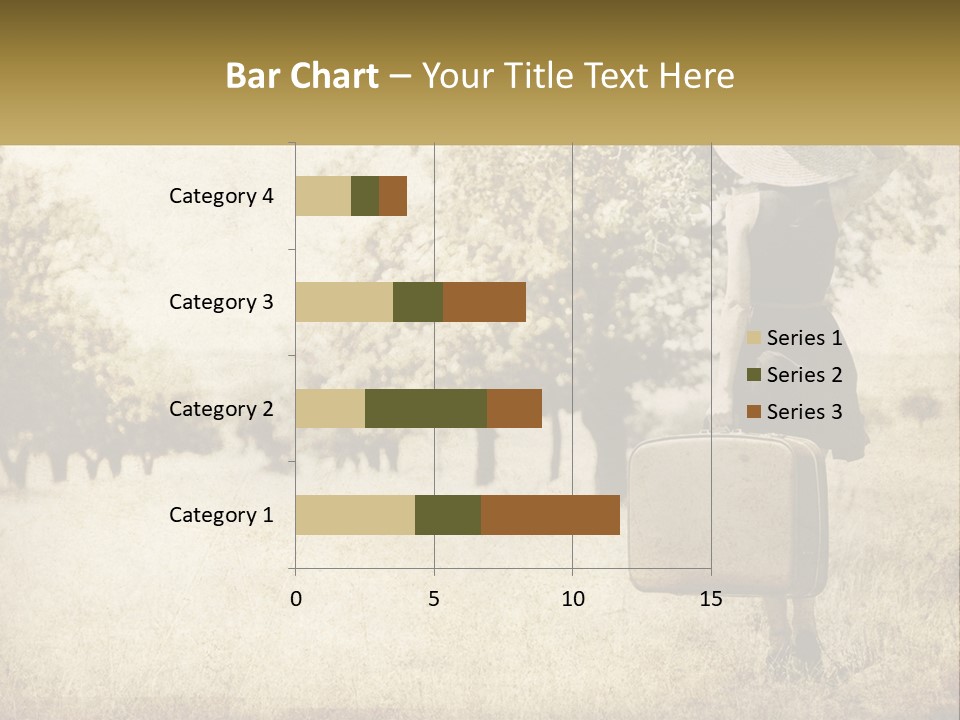 A Woman Carrying A Suitcase In A Field PowerPoint Template
