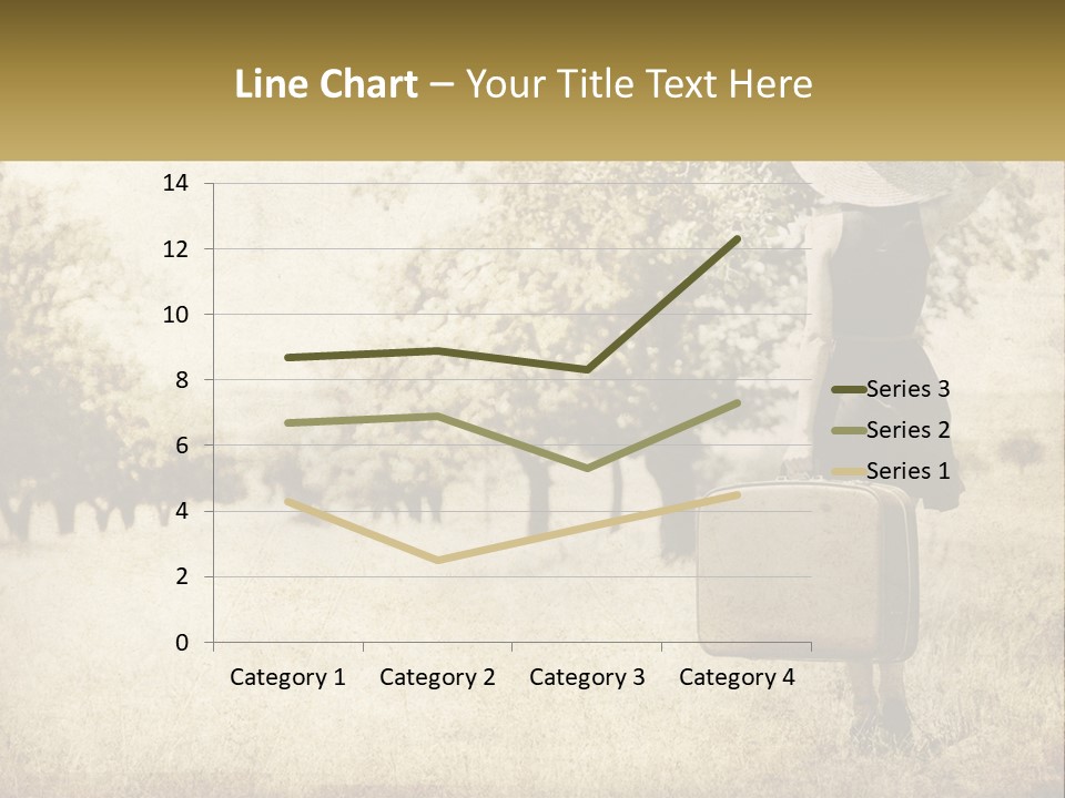 A Woman Carrying A Suitcase In A Field PowerPoint Template