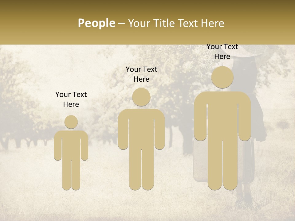 A Woman Carrying A Suitcase In A Field PowerPoint Template