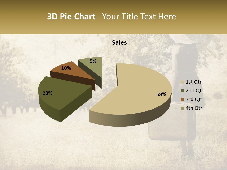 A Woman Carrying A Suitcase In A Field PowerPoint Template