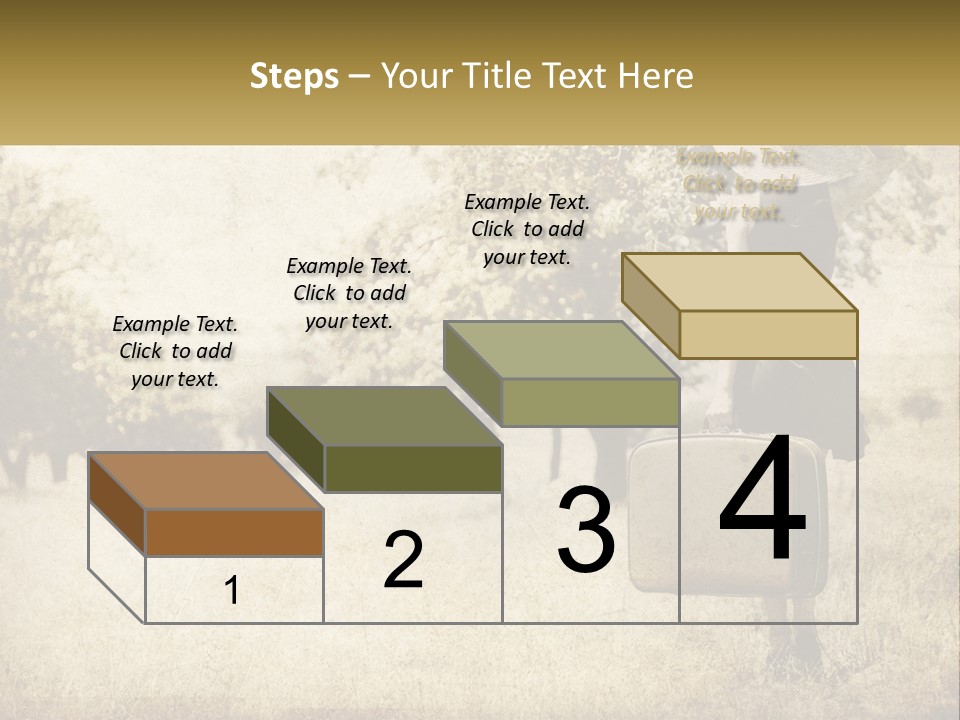 A Woman Carrying A Suitcase In A Field PowerPoint Template