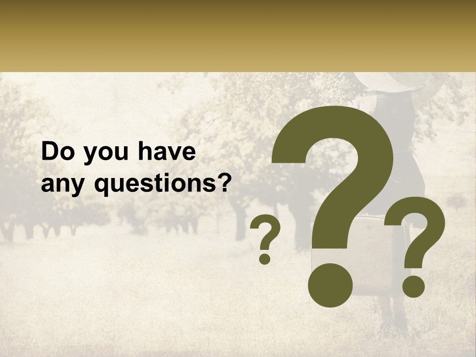 A Woman Carrying A Suitcase In A Field PowerPoint Template