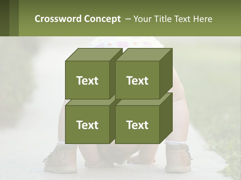 A Baby In A Diaper Doing A Handstand On A Sidewalk PowerPoint Template