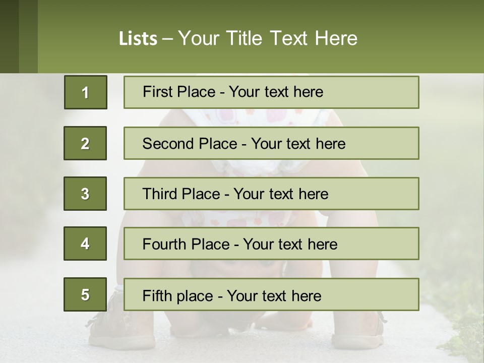 A Baby In A Diaper Doing A Handstand On A Sidewalk PowerPoint Template