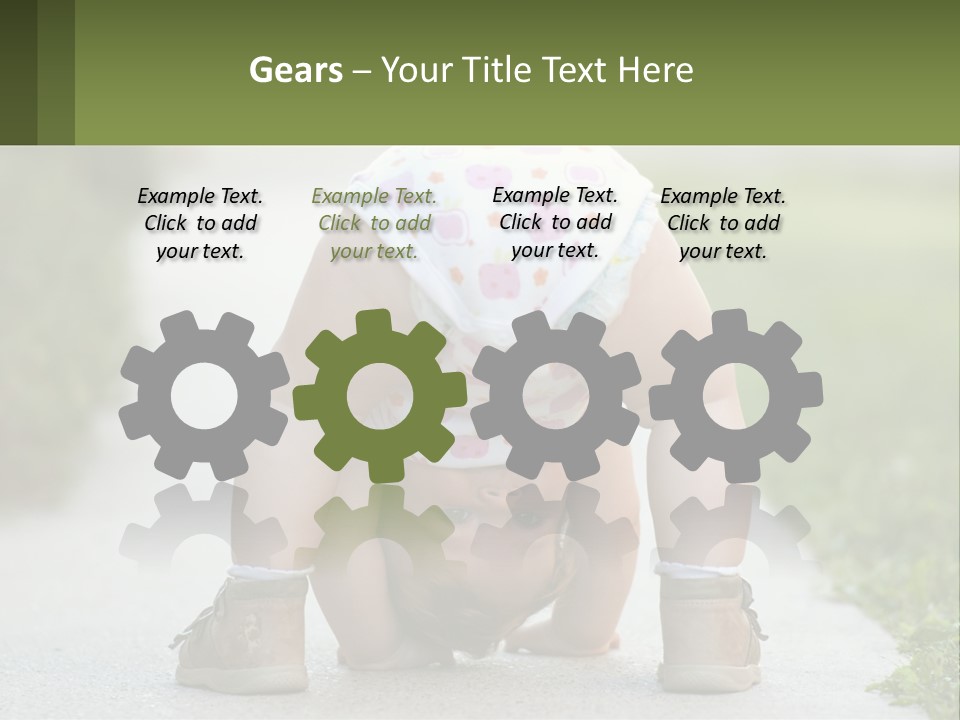 A Baby In A Diaper Doing A Handstand On A Sidewalk PowerPoint Template