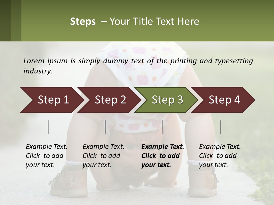 A Baby In A Diaper Doing A Handstand On A Sidewalk PowerPoint Template
