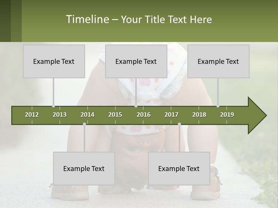 A Baby In A Diaper Doing A Handstand On A Sidewalk PowerPoint Template