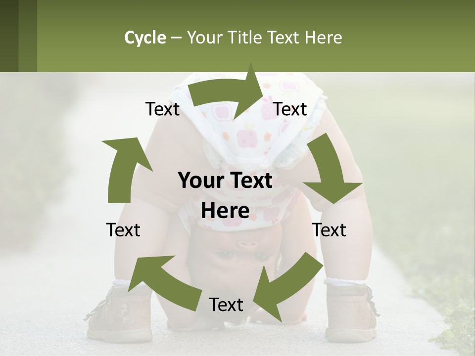 A Baby In A Diaper Doing A Handstand On A Sidewalk PowerPoint Template