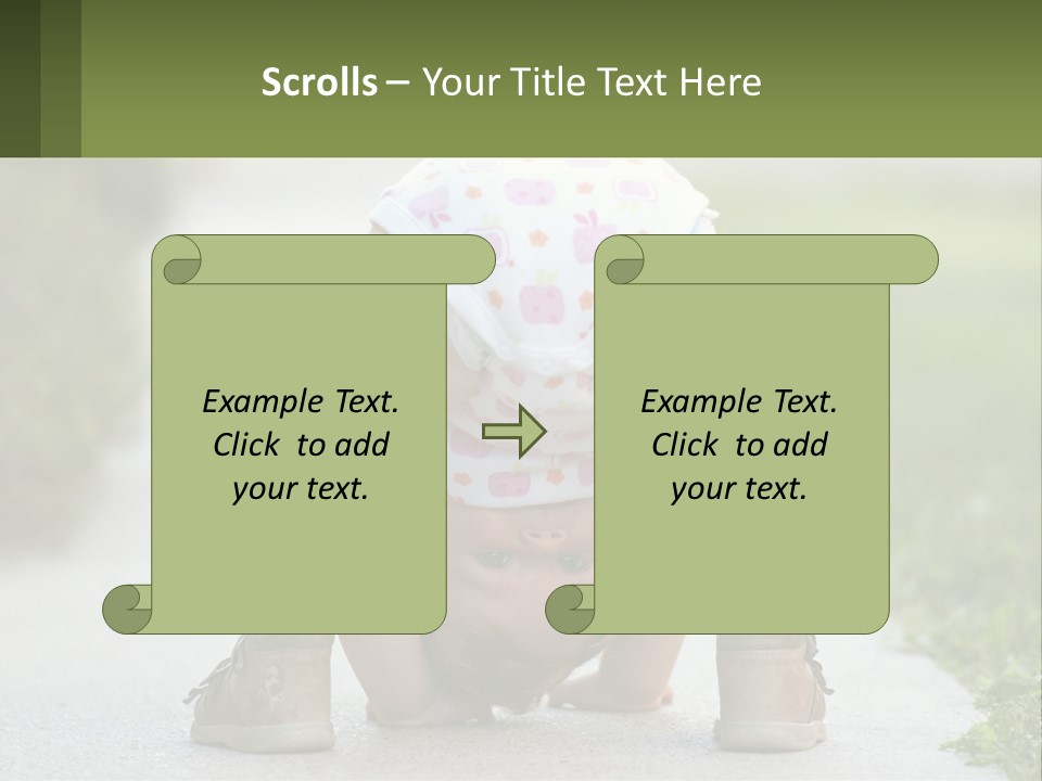 A Baby In A Diaper Doing A Handstand On A Sidewalk PowerPoint Template