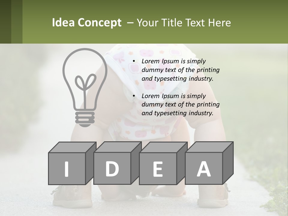 A Baby In A Diaper Doing A Handstand On A Sidewalk PowerPoint Template