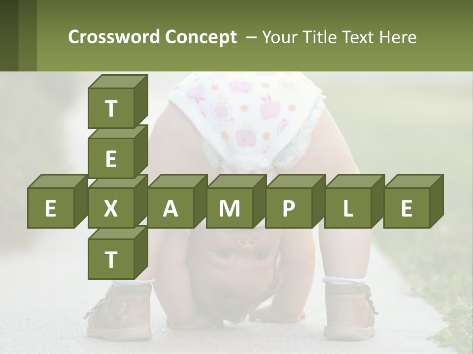 A Baby In A Diaper Doing A Handstand On A Sidewalk PowerPoint Template