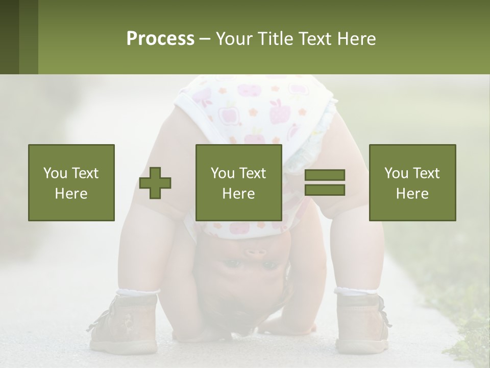 A Baby In A Diaper Doing A Handstand On A Sidewalk PowerPoint Template