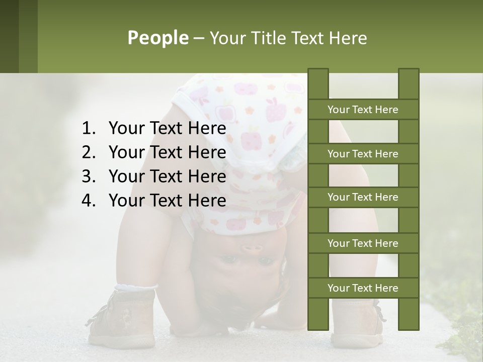 A Baby In A Diaper Doing A Handstand On A Sidewalk PowerPoint Template
