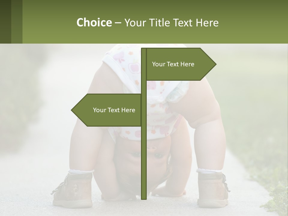 A Baby In A Diaper Doing A Handstand On A Sidewalk PowerPoint Template