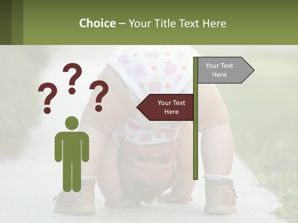 A Baby In A Diaper Doing A Handstand On A Sidewalk PowerPoint Template