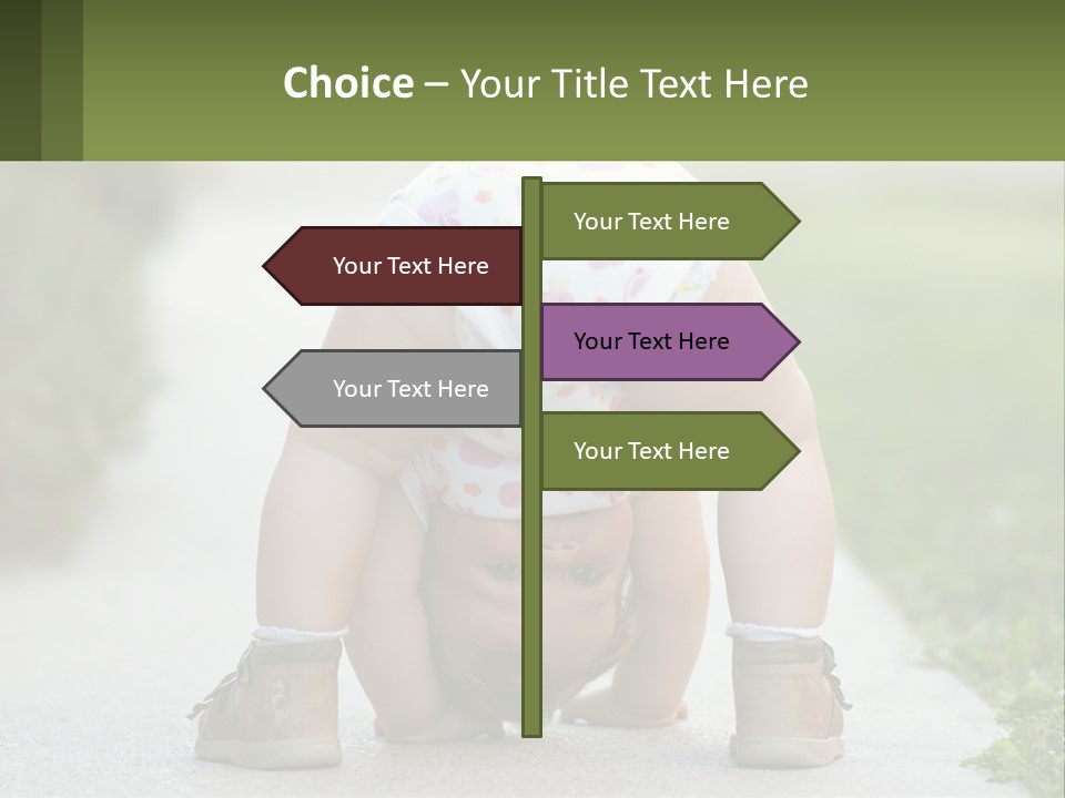 A Baby In A Diaper Doing A Handstand On A Sidewalk PowerPoint Template
