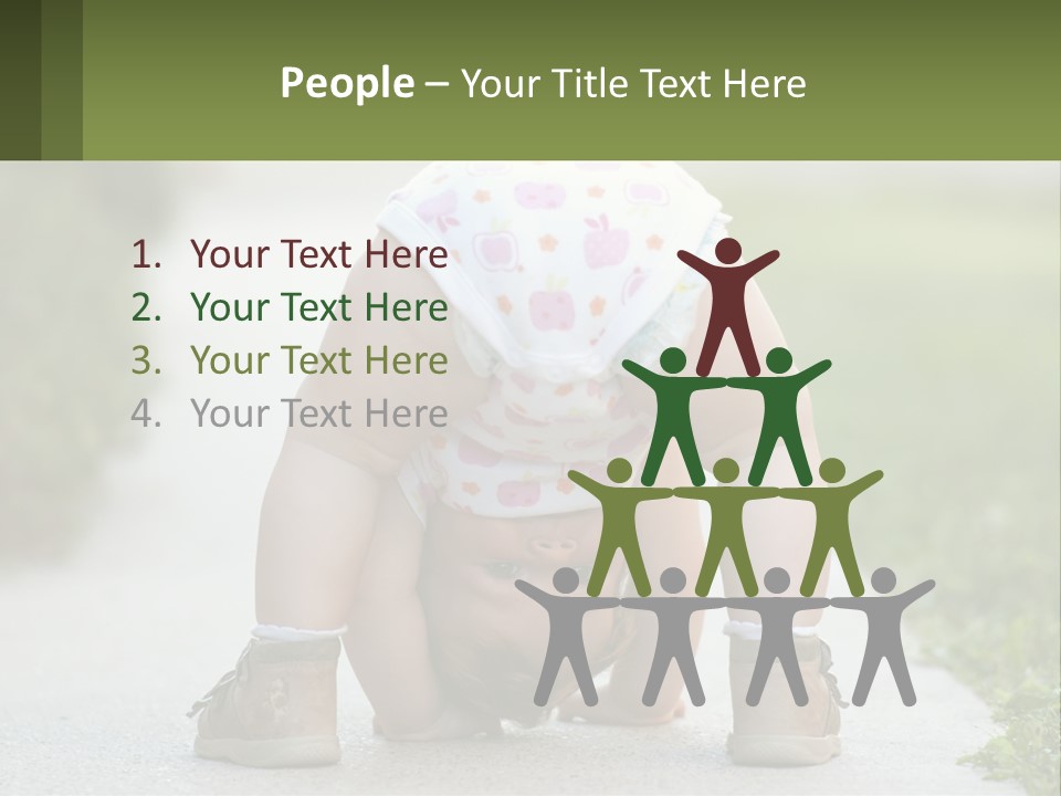 A Baby In A Diaper Doing A Handstand On A Sidewalk PowerPoint Template