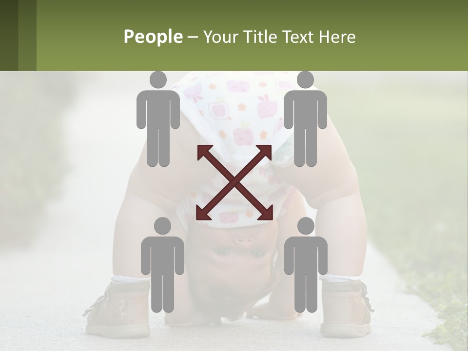 A Baby In A Diaper Doing A Handstand On A Sidewalk PowerPoint Template