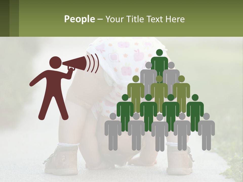 A Baby In A Diaper Doing A Handstand On A Sidewalk PowerPoint Template