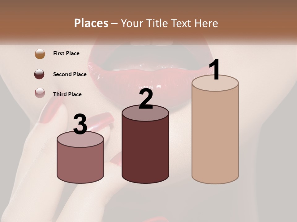 A Woman's Lips And Nails With A Red Manicure PowerPoint Template