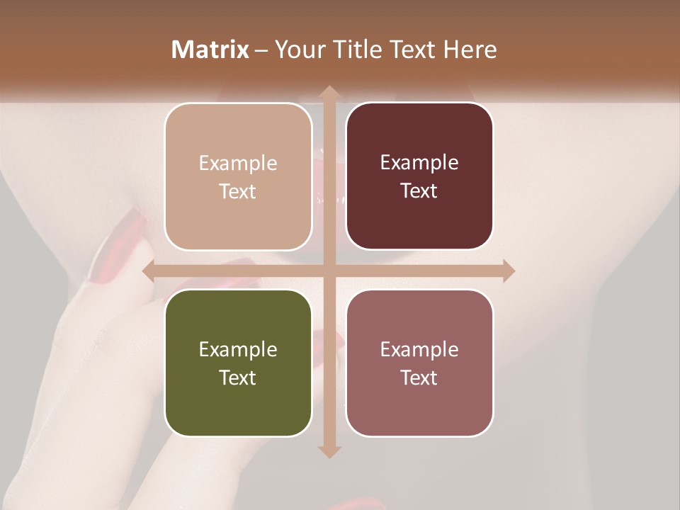 A Woman's Lips And Nails With A Red Manicure PowerPoint Template