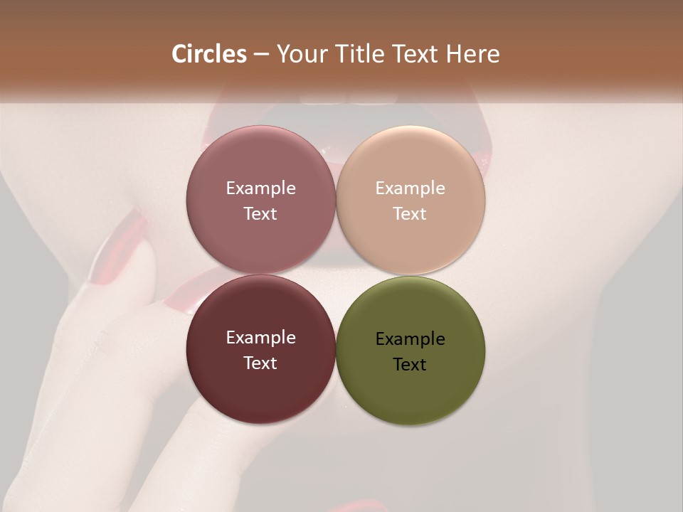 A Woman's Lips And Nails With A Red Manicure PowerPoint Template