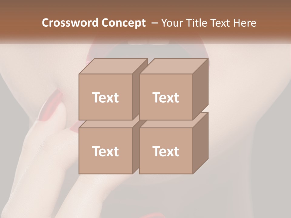 A Woman's Lips And Nails With A Red Manicure PowerPoint Template