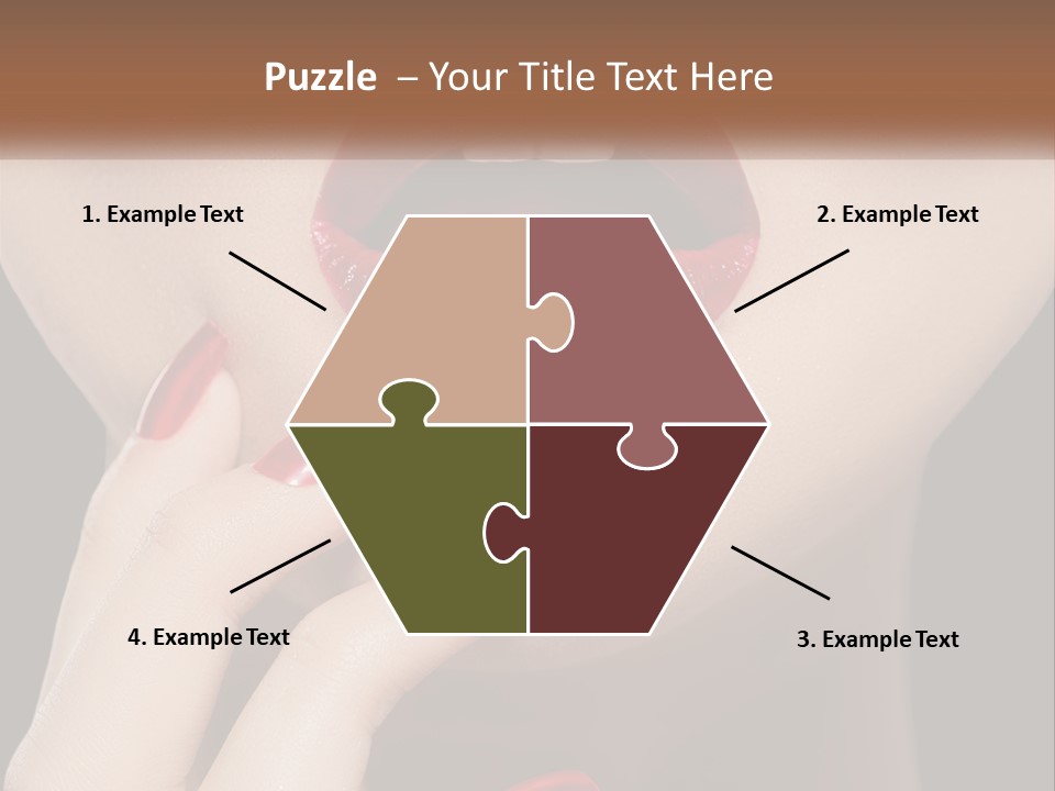 A Woman's Lips And Nails With A Red Manicure PowerPoint Template