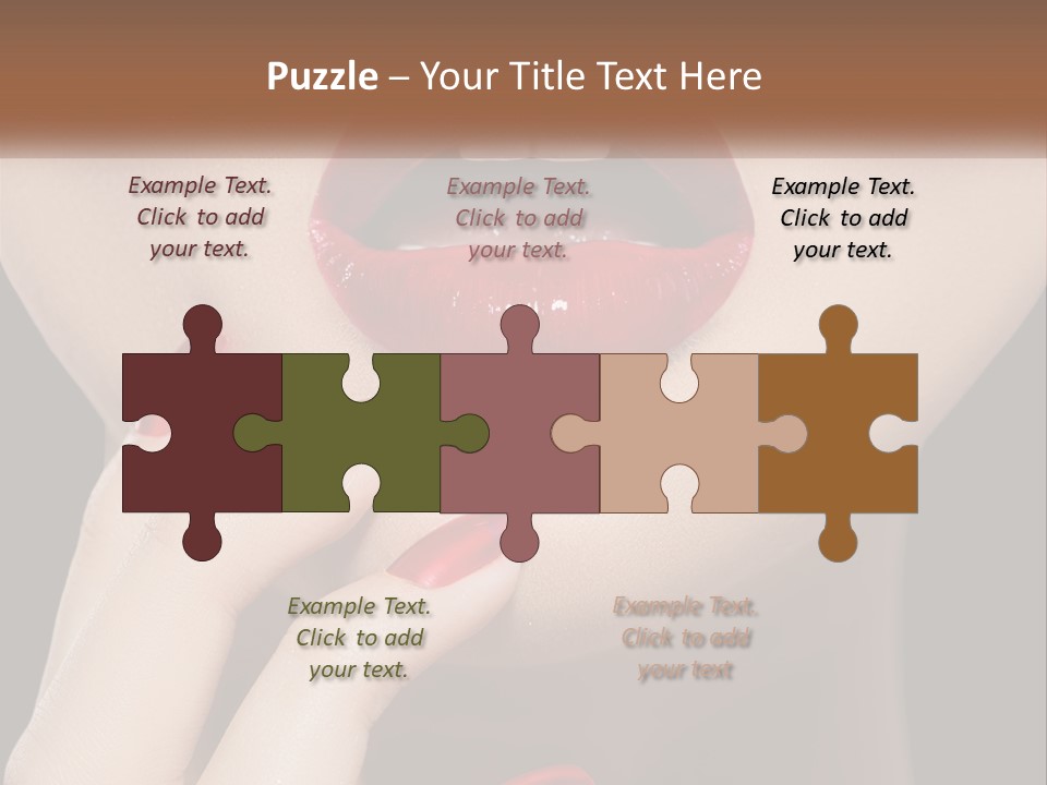 A Woman's Lips And Nails With A Red Manicure PowerPoint Template