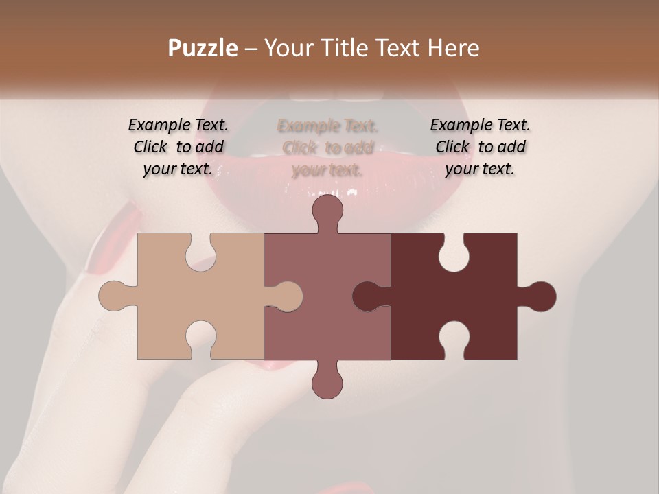 A Woman's Lips And Nails With A Red Manicure PowerPoint Template