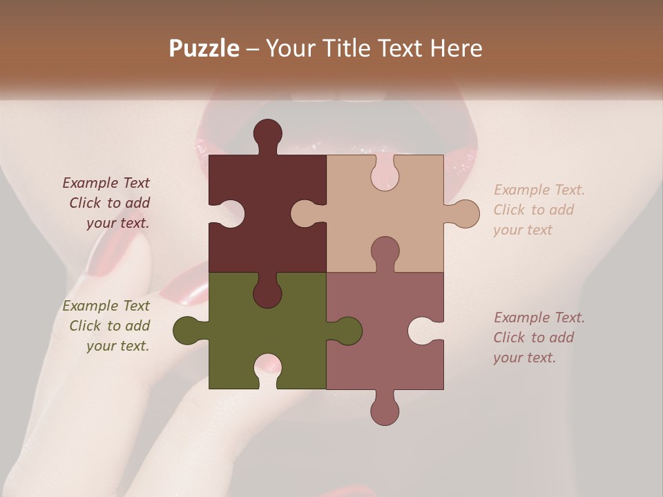 A Woman's Lips And Nails With A Red Manicure PowerPoint Template