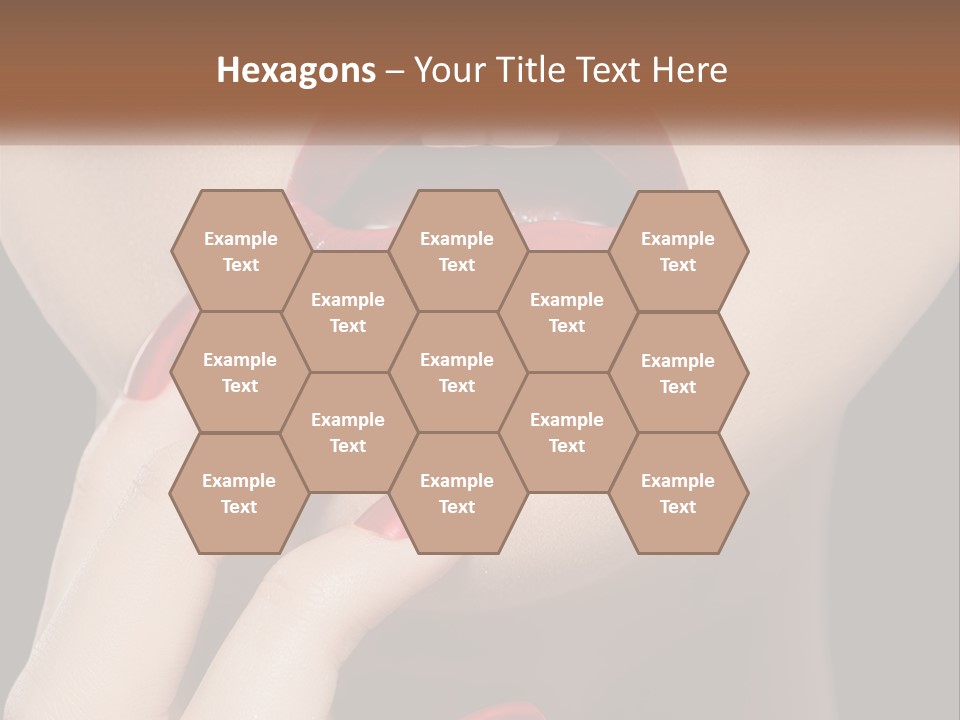 A Woman's Lips And Nails With A Red Manicure PowerPoint Template