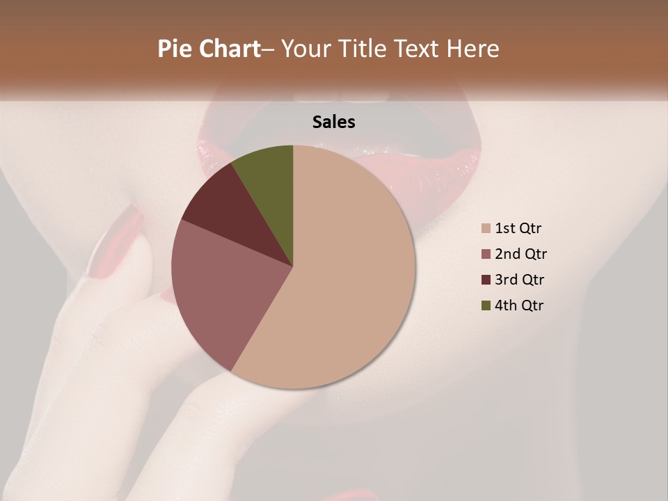 A Woman's Lips And Nails With A Red Manicure PowerPoint Template