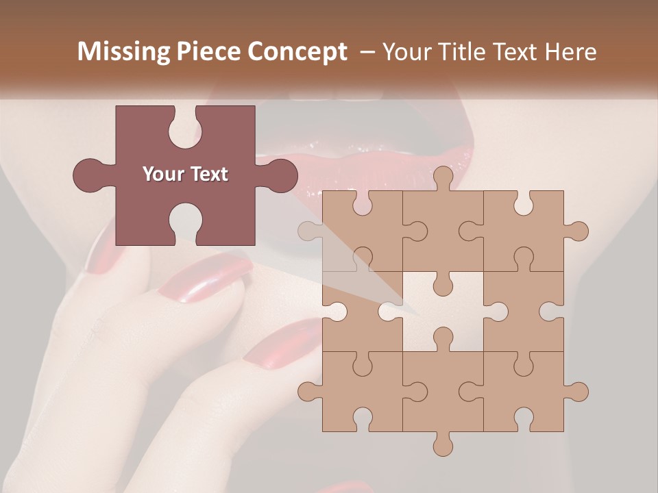 A Woman's Lips And Nails With A Red Manicure PowerPoint Template