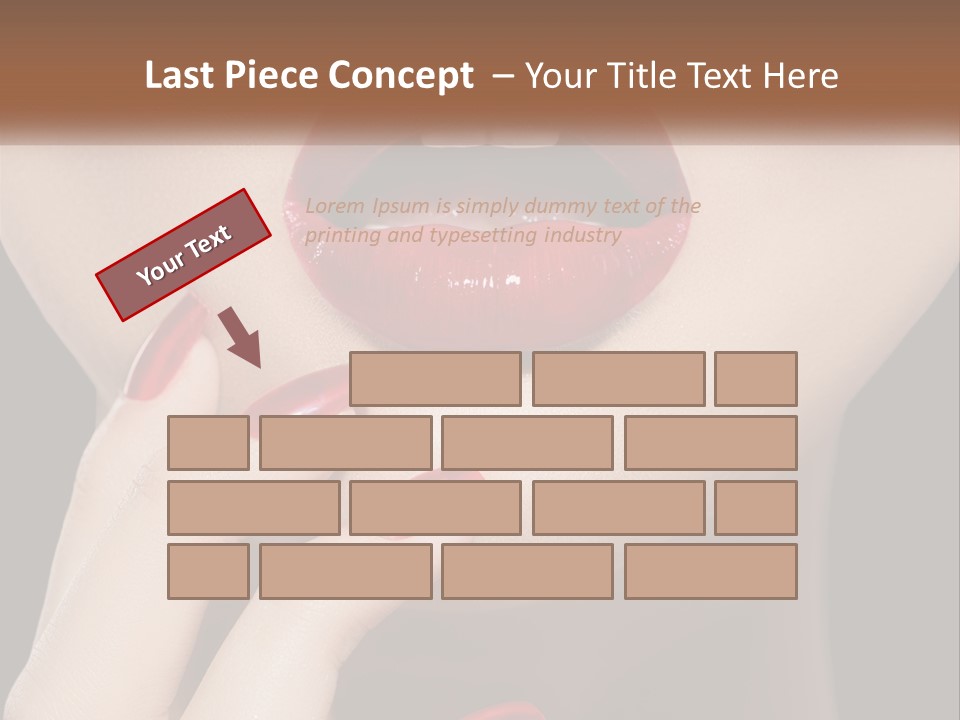 A Woman's Lips And Nails With A Red Manicure PowerPoint Template