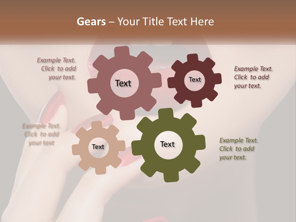 A Woman's Lips And Nails With A Red Manicure PowerPoint Template