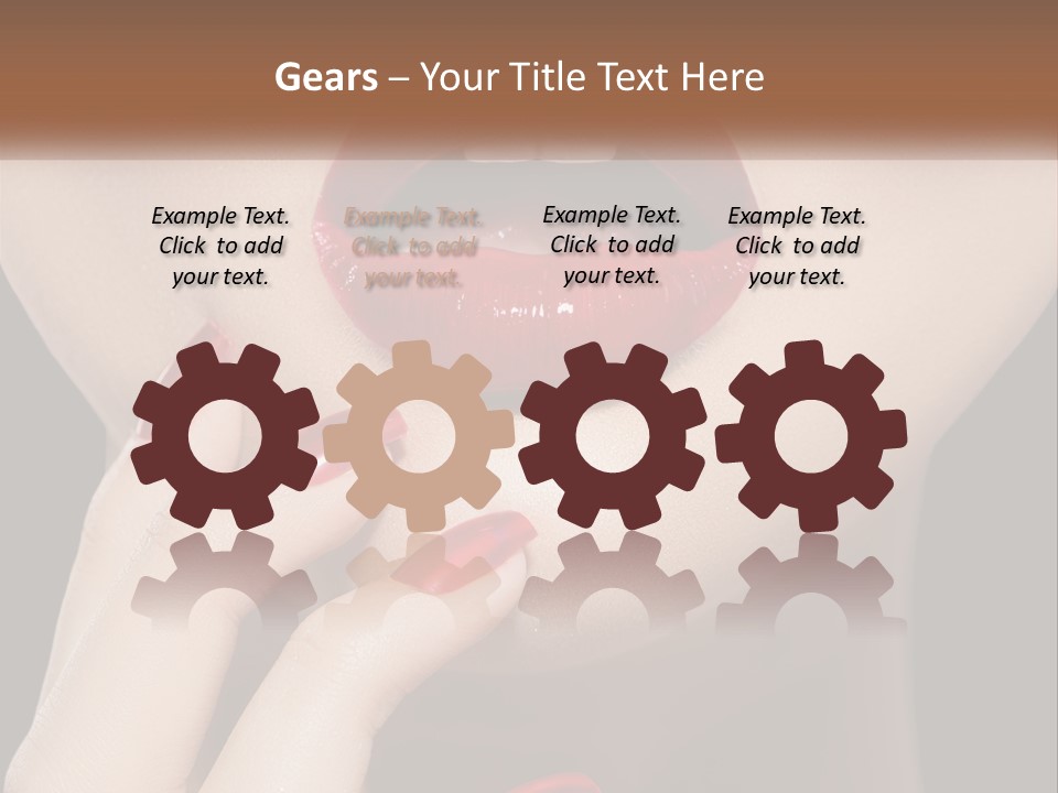 A Woman's Lips And Nails With A Red Manicure PowerPoint Template