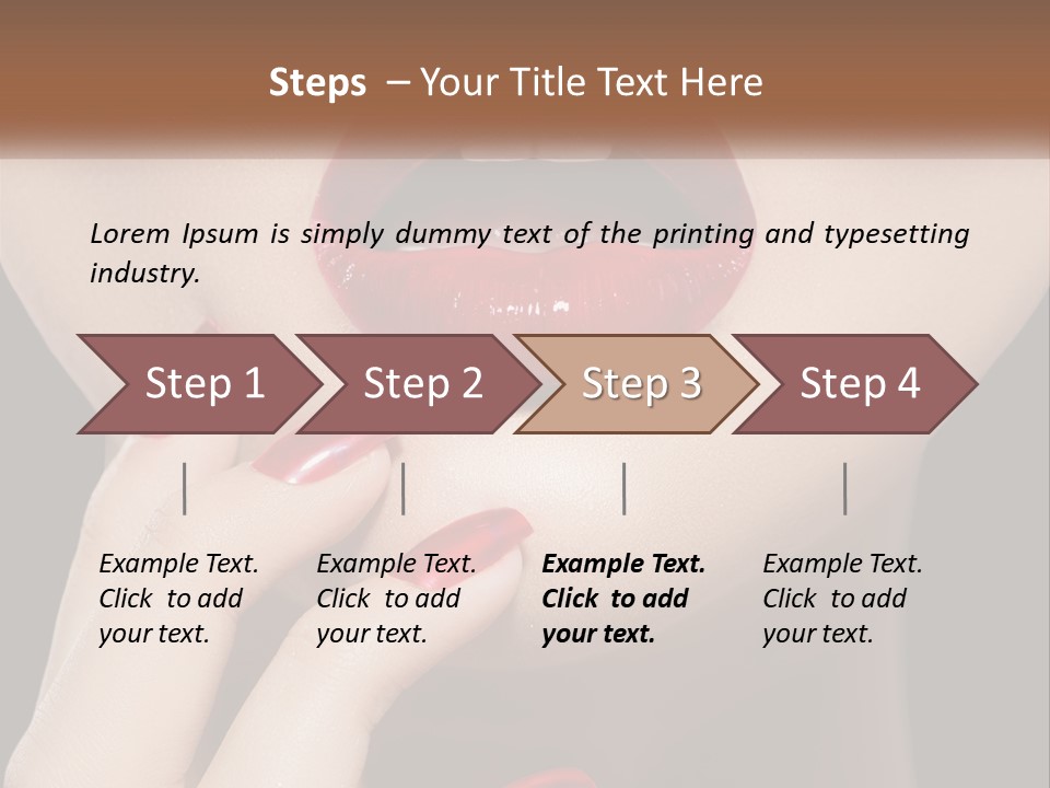 A Woman's Lips And Nails With A Red Manicure PowerPoint Template