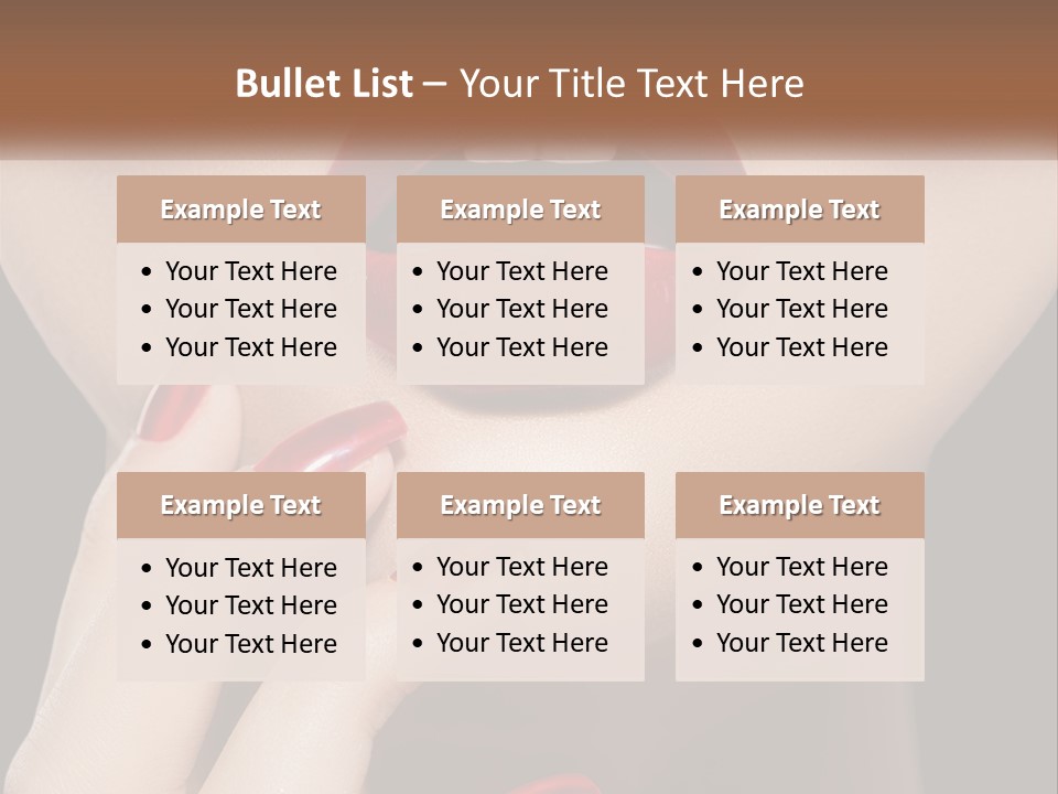 A Woman's Lips And Nails With A Red Manicure PowerPoint Template