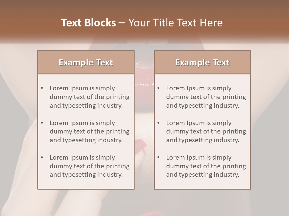 A Woman's Lips And Nails With A Red Manicure PowerPoint Template