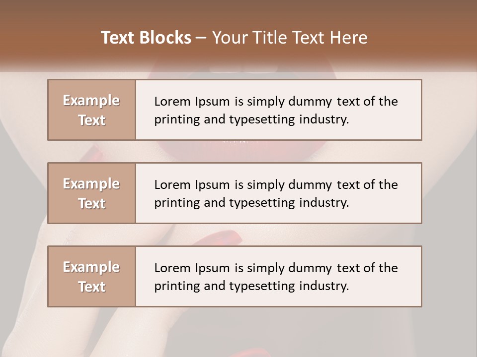 A Woman's Lips And Nails With A Red Manicure PowerPoint Template